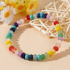 Bohemian Rainbow Mixed Gemstone Rondelle Beaded Stretch Bracelets for Women AG7128-3