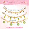 3Pcs 3 Styles Alloy Enamel Fruit Charm Iron Bag Decorative Chains HJEW-PH02185-2