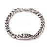 Ion Plating(IP) 304 Stainless Steel Flower Link Chain Bracelets for Men BJEW-B096-48B-AS-1