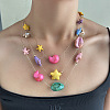 Alloy and Resin Shell 3 Layered Starfish Shell Shaped Necklaces FS-WGB8379-01-1