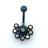 304 Stainless Steel Pave Colorful Cubic Zirconia Curved Barbell Belly Rings FS-WG9F3DF-08-1