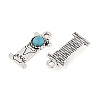 Synthetic Turquoise & Alloy Pendants PALLOY-H146-01AS-I-2