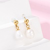 304 Stainless Steel Natural Freshwater Pearl Dangle Stud Earrings EJEW-G423-20G-1