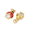Brass Micro Pave Cubic Zirconia Pendants KK-C095-08B-G-2