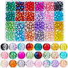 600Pcs 24 Colors Spray Painted Crackle Glass Beads CCG-PA0001-04-1