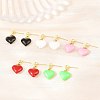 Brass Enamel Stud Earring EJEW-Z164-19G-1