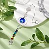 Chakra Natural & Synthetic Gamstone Beads & Glass Evil Eye Hanging Ornaments HJEW-JM02042-2