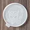 Flat Round with Owl & Flower DIY Cup Mat Silicone Molds SIL-F007-06A-2