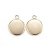 Ion Plating(IP) 304 Stainless Steel Pendant Cabochon Settings LS-STAS-G127-13-10mm-G-2