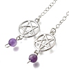 Alloy Flat Round with Star Dowsing Pendulums G-M447-05P-2