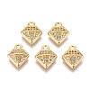 Brass Micro Cubic Zirconia Charms KK-N231-116-NF-3