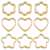 60Pcs 3 Styles Rack Plating Alloy Bead Frames KK-BBC0016-24-1