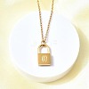 304 Stainless Steel Rolo Chain Pendant Necklaces NJEW-S444-01G-15-4