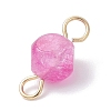 Natural Colorful Tourmaline Dice Connector Charms PALLOY-JF04323-02-5
