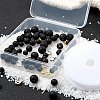 76Pcs Natural Lava Rock Round Beads for DIY Bracelet Making DIY-FS0002-01-7