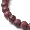 Natural Wood Beads Stretch Bracelets for Women BJEW-JB11338-04-4