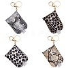 WADORN 4Pcs 4 Styles Leopard Print & Snakeskin Pattern Plastic Hand Sanitizer Bottle with PU Leather Cover KEYC-WR0001-35-1