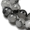 Grade A Natural Tourmalinated Quartz/Black Rutilated Quartz Beads Strands G-R494-A06-03-3