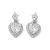 Valentine's Day Brass Micro Pave Clear Cubic Zirconia Charms KK-A299-05P-1