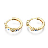 Brass Micro Pave Cubic Zirconia Huggie Hoop Earrings X-EJEW-T014-09G-04-NF-4