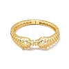 Double Leopard Head Brass Hollow Bangles for Women BJEW-P281-07G-2