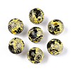 Bohemian Style Printed Schima Wood Beads WOOD-T032-31G-1