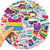 50Pcs Cartoon Frog PVC Adhesive Waterproof Stickers Self-Adhesive Stickers PW-WG910E5-01-3