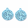 Spray Painted Alloy Pendants PALLOY-Q434-010B-NR-1