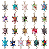 42Pcs 21 Colors Alloy Enamel Connector Charms ENAM-TA0001-78-1