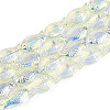Transparency Electroplate Glass Beads Strands GLAA-T023-40A-07-1