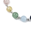 Chakra Theme Natural Quartz & Rose Quartz & Carnelian & Green Aventurine & Lapis Lazuli & Amethyst & Synthetic Citrine Round Beaded Bracelets for Women BJEW-JB11194-02-3