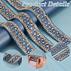 Rhombus Pattern Polyester Ribbon with Paillette OCOR-WH0047-49B-4