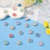 20Pcs Polymer Clay Flower & CCB Ring Frame Links Connector Charms CLAY-TADJ0001-10-5