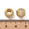 Barrel Brass Clear Cubic Zirconia European Beads KK-D228-16G-2