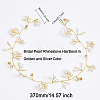 CHGCRAFT 2Pcs 2 Style Bridal Pearl Rhinestone HairBand OHAR-CA0001-07-2