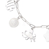 Ocean Theme 304 Stainless Steel Charm Bracelets BJEW-JB12218-02-3