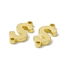 Rack Plating Brass Letter Connector Charms KK-C007-38G-S-3