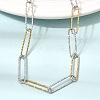 5MM Duo Tone 304 Stainless Steel Textured Paperclip Chain Necklaces for Women Men SA-CBA37BC-20GP-2
