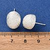 Brass Textured Stud Earrings EJEW-A143-02E-S-5