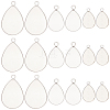 60Pcs 3 Styles 304 Stainless Steel Pendant Cabochon Settings STAS-SC0006-17-1