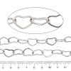 Rack Plating Brass Heart Link Chains CHC-N009-02P-3