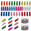 100Pcs Wooden Craft Pegs Clips with Iron Drawing Pins AJEW-WH0709-007-1