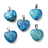 Dyed Heart Natural Gemstone Pendants G-Q438-05-2