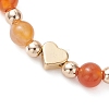 Natural Carnelian Beaded Bracelets BJEW-JB12752-01-3