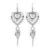 Gothic Heart Cross Skull Dangle Earrings MU2245-5