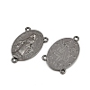 Holy Oval Carved Virgin Mary Tibetan Style Alloy Chandelier Component Links LS-TIBEP-LF0961YKG-B-LF-1