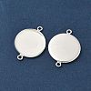 Flat Round Brass Connector Cabochon Settings X-KK-K414-13B-S-2