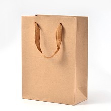 Rectangle Kraft Paper Bags with Handle AJEW-L048B-02