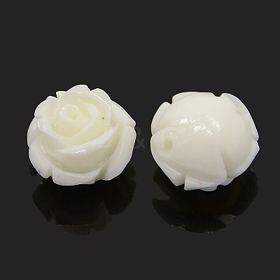 Synthetic Coral 3D Flower Rose Beads CORA-A006-15mm-049-1