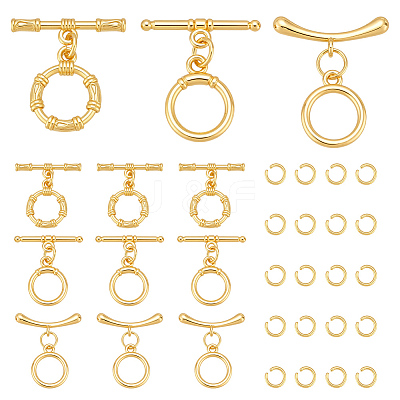 12Pcs 3 Styles Brass Toggle Clasps KK-ME0002-31-1